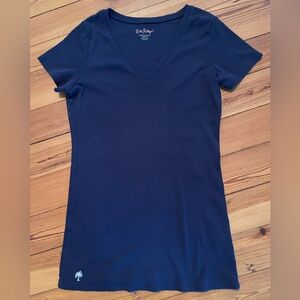 Lilly Pulitzer Navy Blue V-Neck pima cotton T-Shirt medium